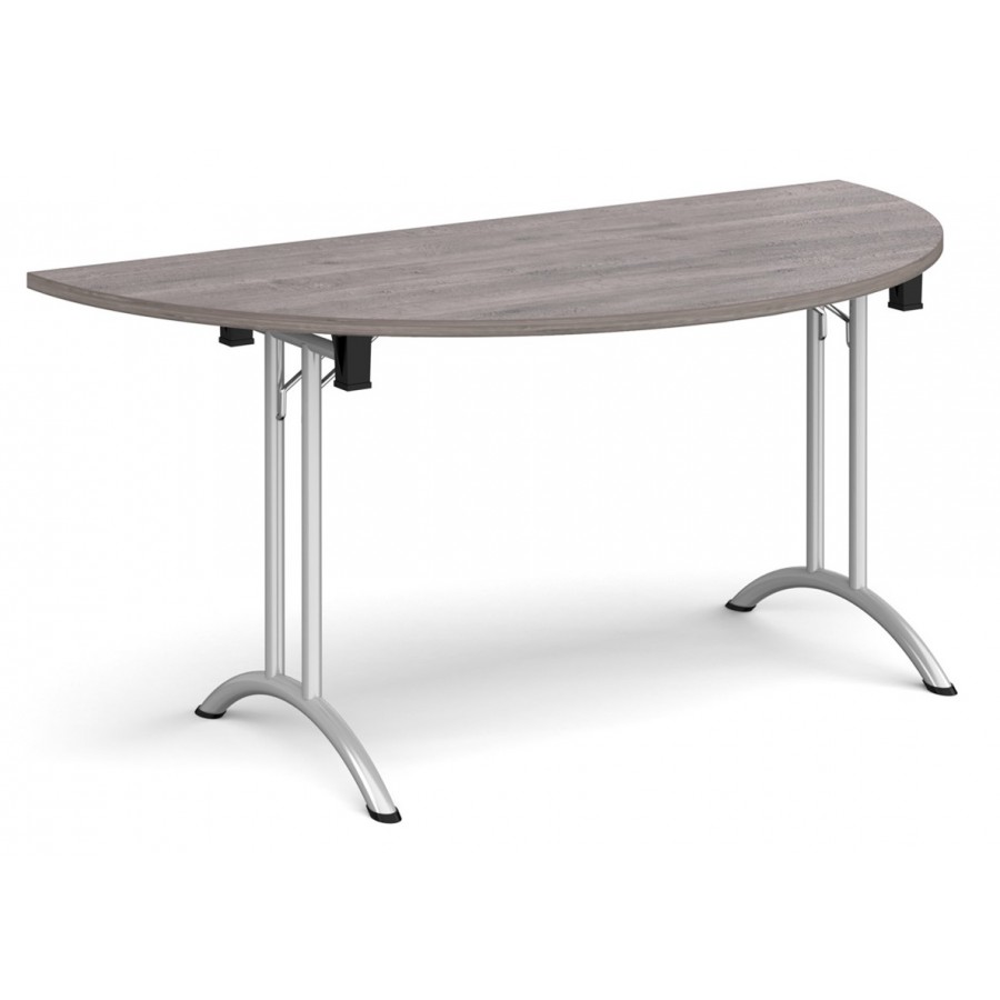 Deco Semi-Circular Curved Folding Leg Meeting Table